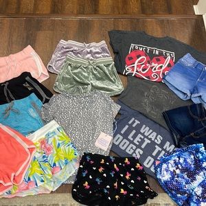 Girls 8 Summer Clothing Bundle! 15 Pieces , 11 shorts, 4 shirts Justice Gap